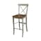 International Concepts Round 36 in Rd Extension Dining Table, 2 X-Back Bar Height Stools, Hickory/Stone, 36 W, 48 L, Wood K41-36RXT-6B-S6133-2 - alternate 3